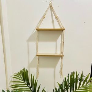 Macrame Boho Wall Hanging Shelf
